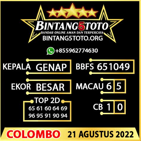 RUMUS BINTANG5 COLOMBO 05 OKTOBER..